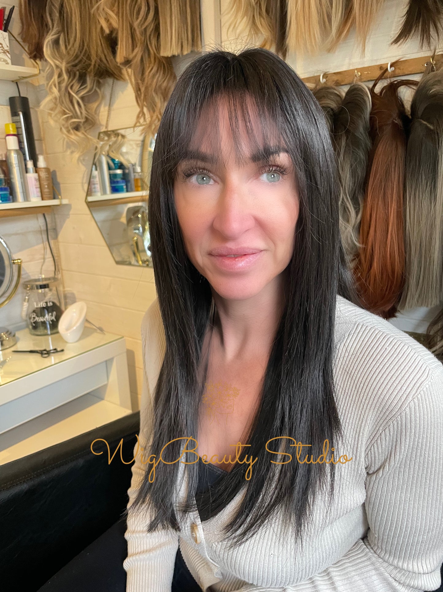 Dark Brown Halo with Fringe