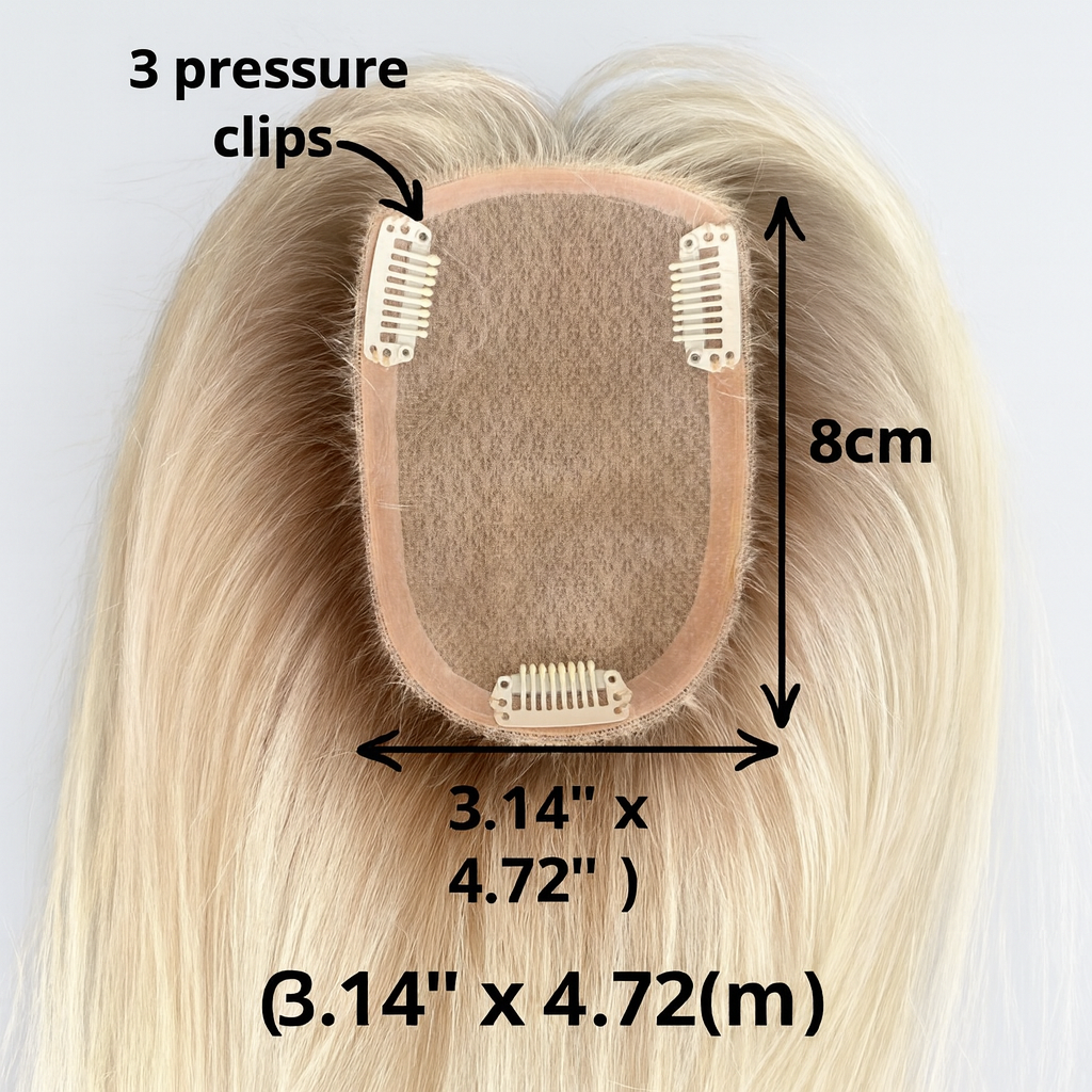 Brianne Human Hair Topper - Baby Blonde