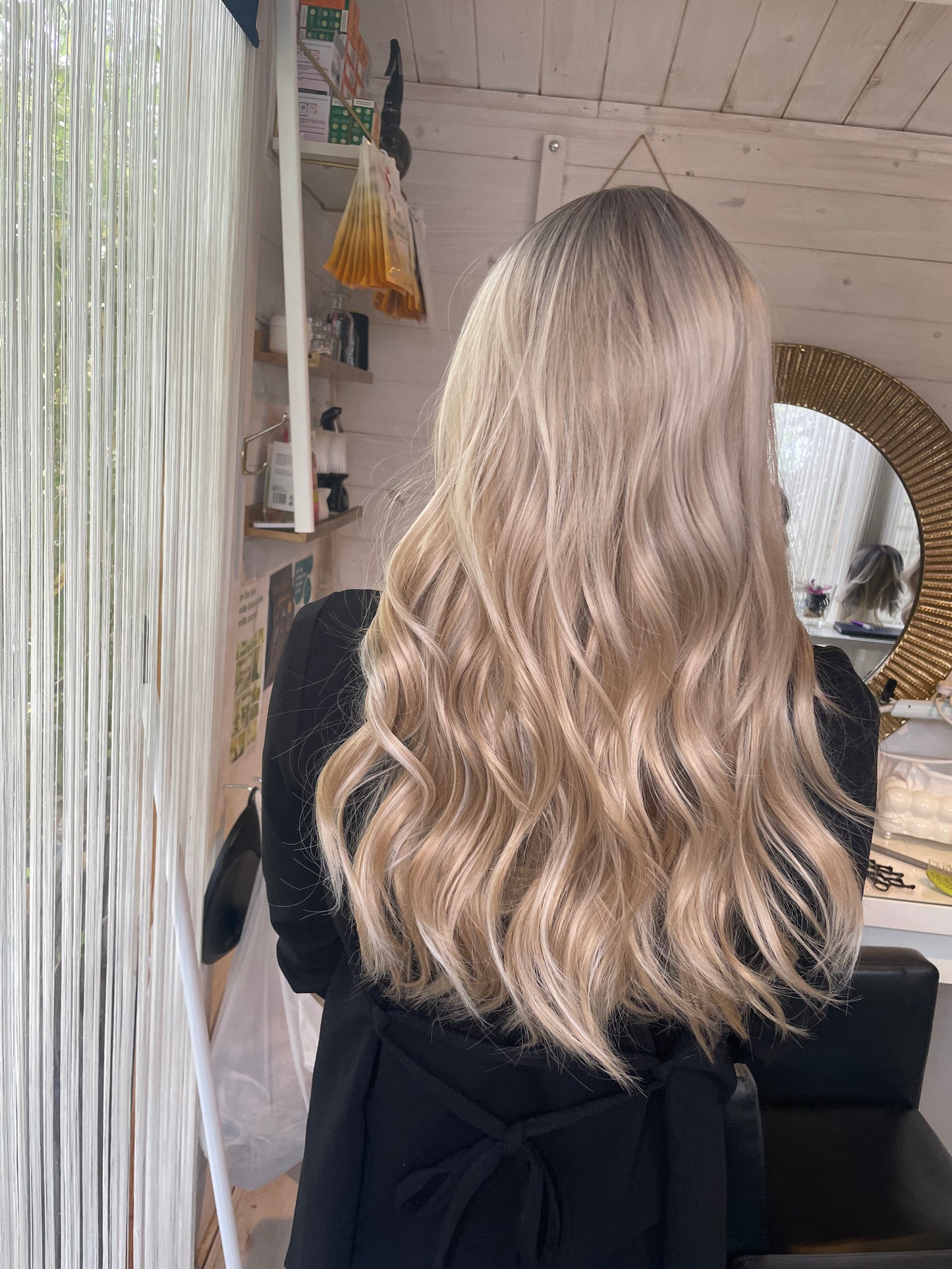 Blonde Halo Wavy with Ash Root