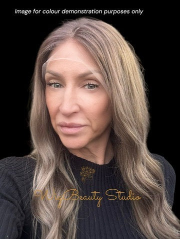 Tracey Human Hair Topper -Medium Brown to Dark Blonde