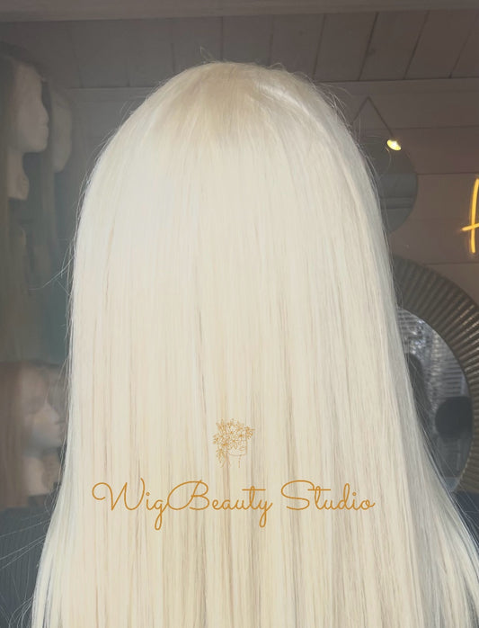 Gwen Human Hair Topper -  Baby Blonde