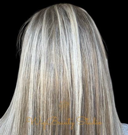 Alyx Human Hair Topper - Ash Brown with Top Blonde Balayage