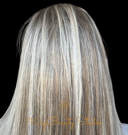 Alyx Human Hair Topper - Ash Brown with Top Blonde Balayage