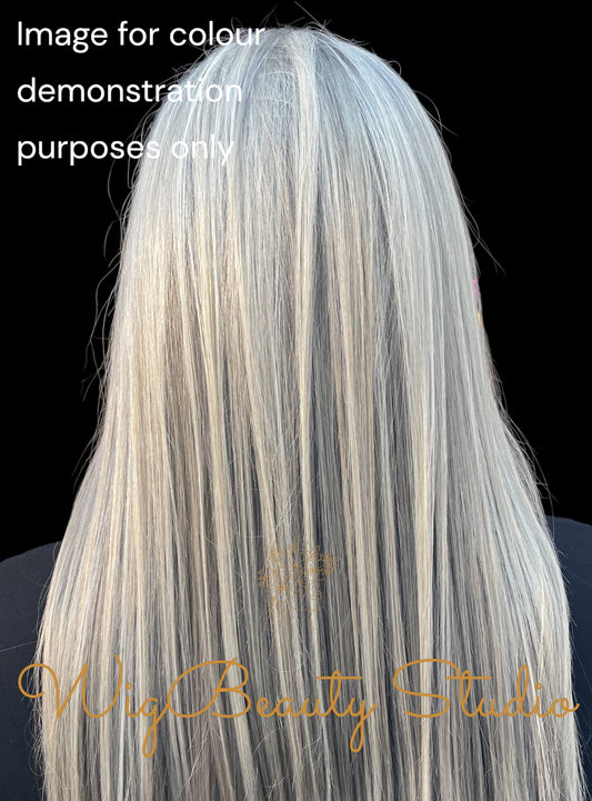 Ashley Human Hair Topper - Platinum Grey
